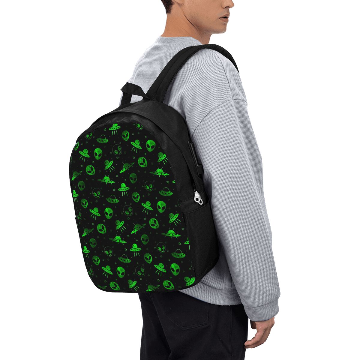 Women Bags For College - Aliens And UFOs Pattern Backpack Travel
