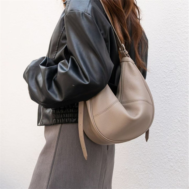 Women Bags For Work - BURMINSA Slouchy Genuine Leather Hobo Bags