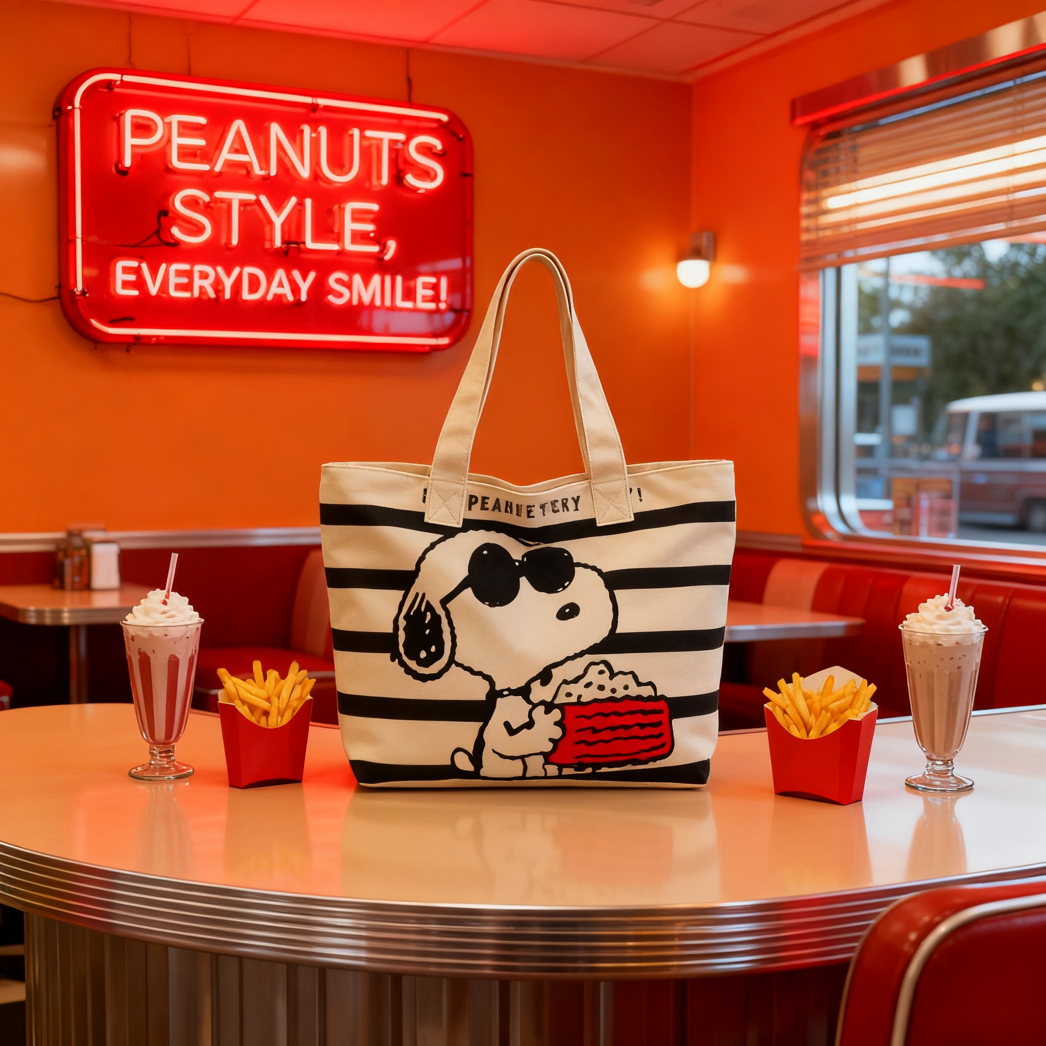 Women Bags For College - Snoopy Cartoon Large Capacity Canvas Tote
