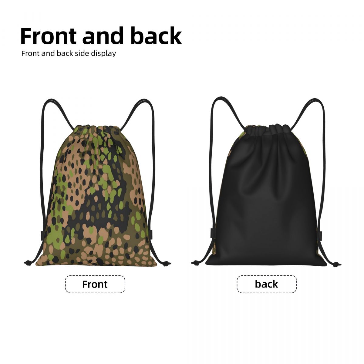 Custom WW2 Camo Drawstring Bac - Women Bags Germany incelemesi ve fiyatı