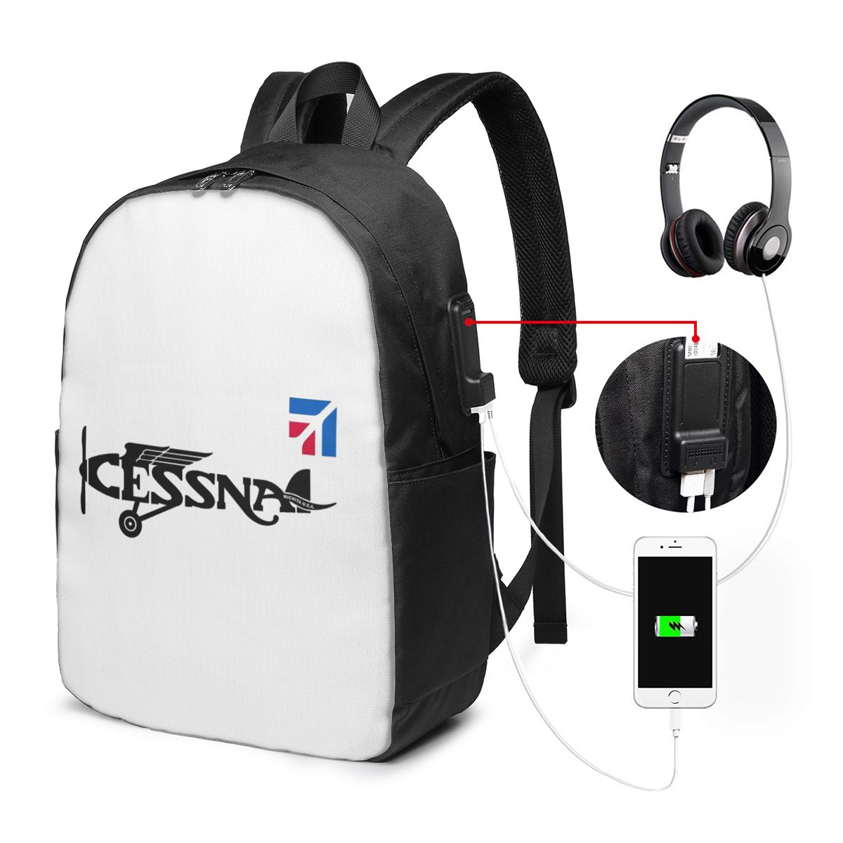 Cessna Logo Backpack Travel No - Women Bags For College incelemesi ve fiyatı
