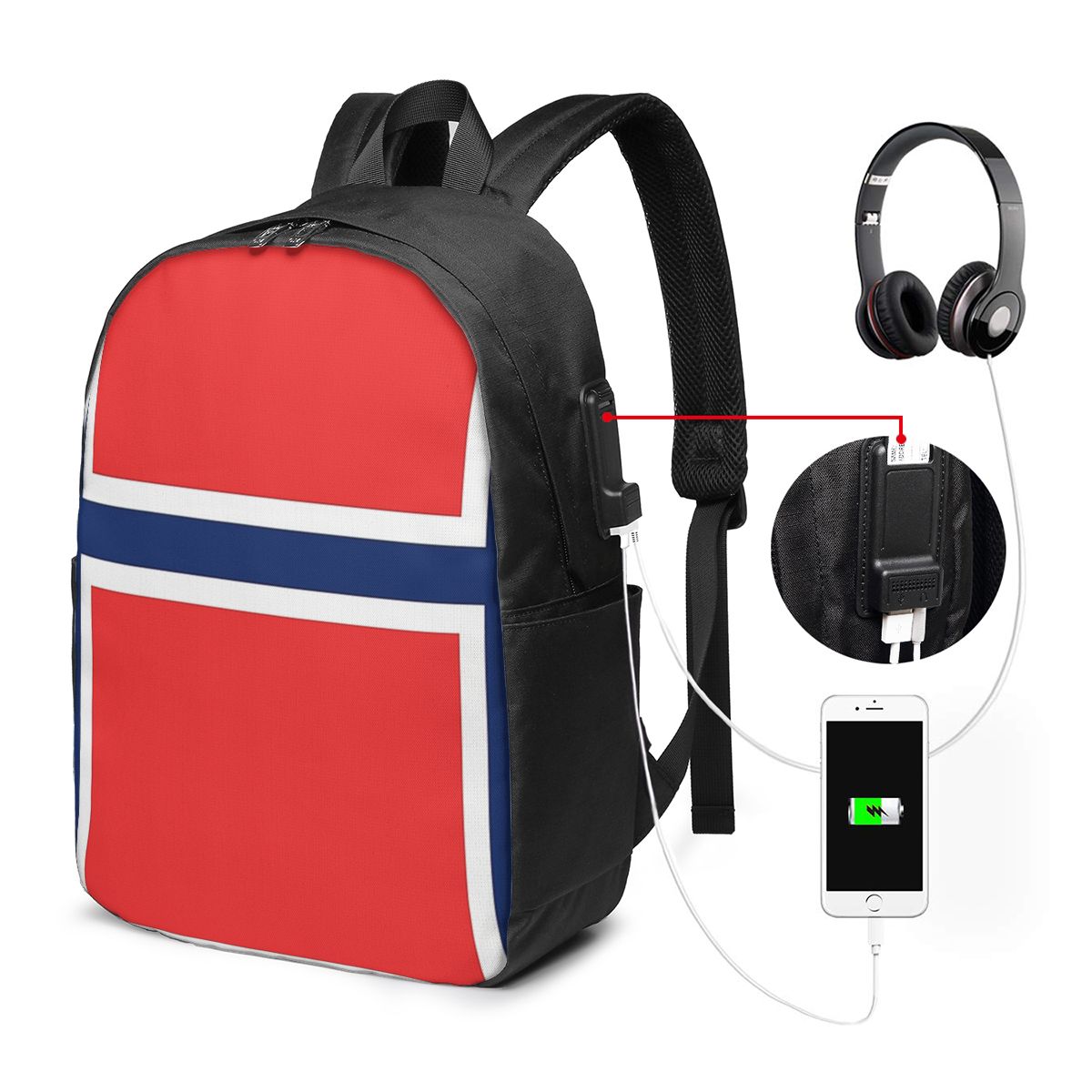 Norway Flag Backpack Travel No - Women Bags For College incelemesi ve fiyatı