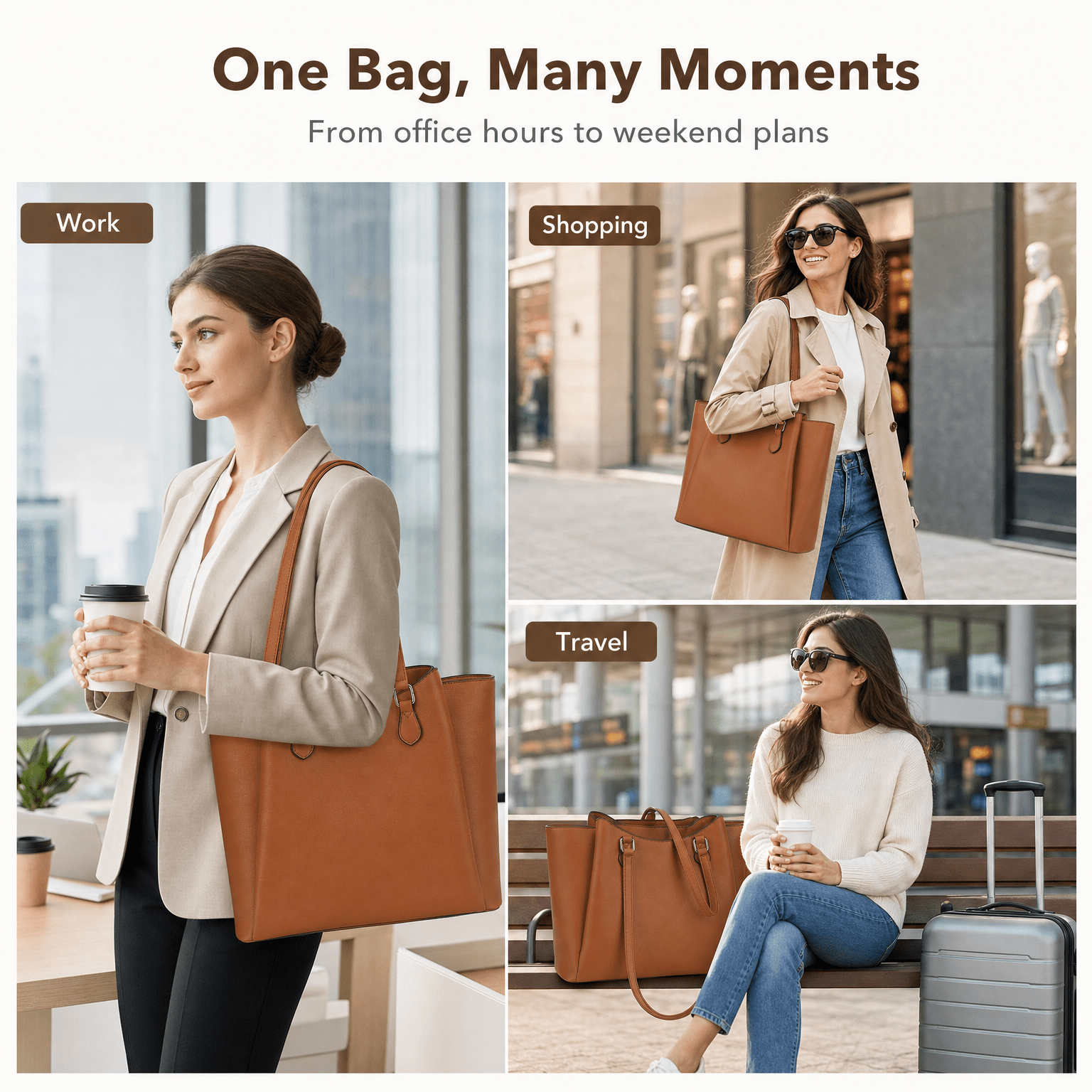 Tote Bag for Women, Large PU L - Women Bags For Work incelemesi ve fiyatı