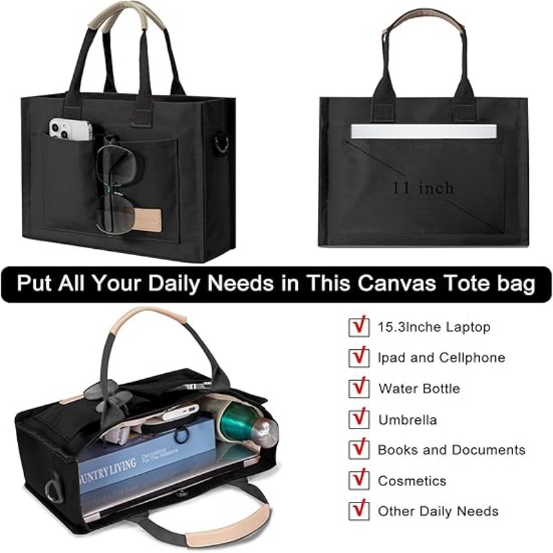 Women Large Canvas Tote Bag wi - Women Bags For Work incelemesi ve fiyatı
