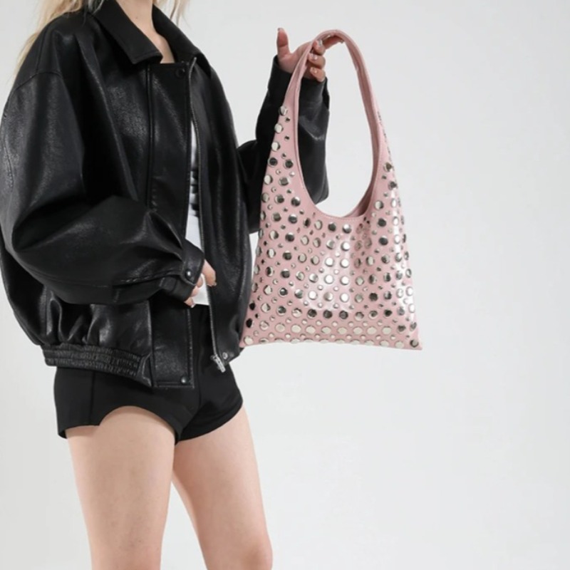 Rivets Large Capacity Shoulder - Women Bags Designer Sale incelemesi ve fiyatı