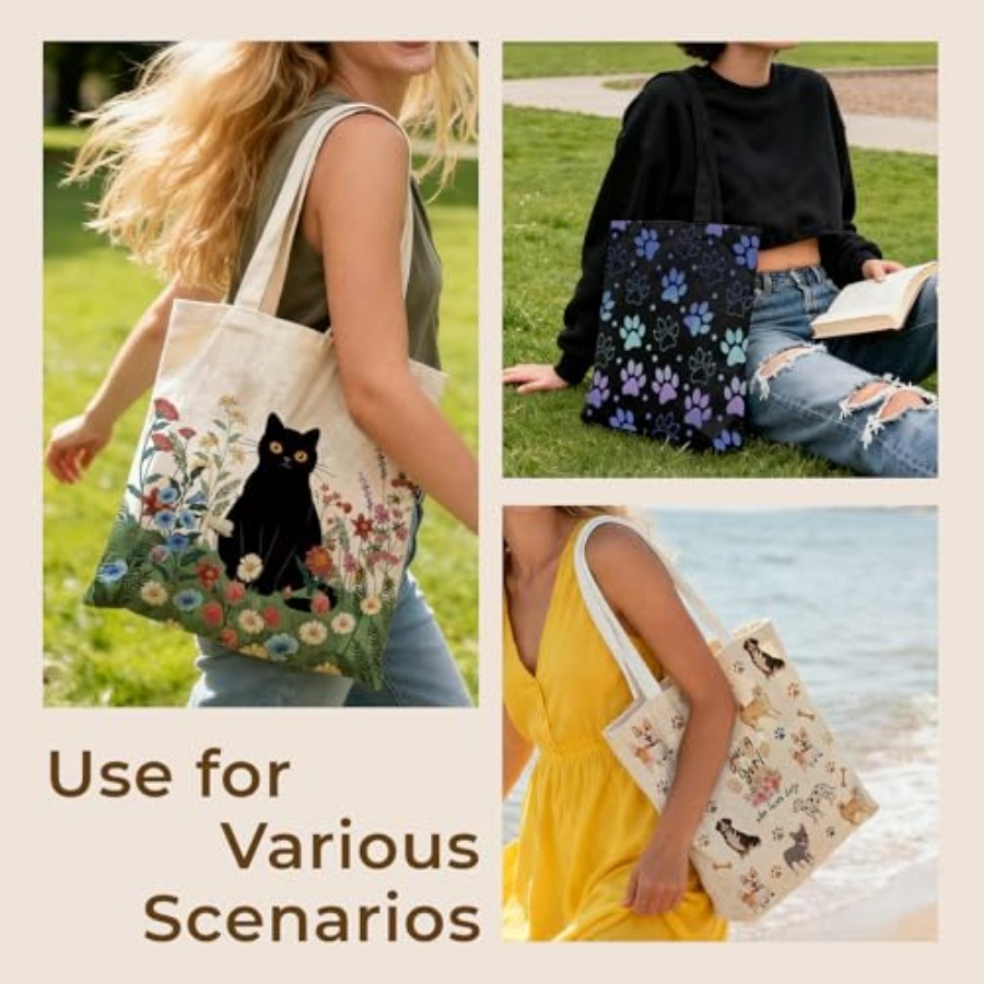 Cute Aesthetic Canvas Tote Bag - Women Bags For Work incelemesi ve fiyatı