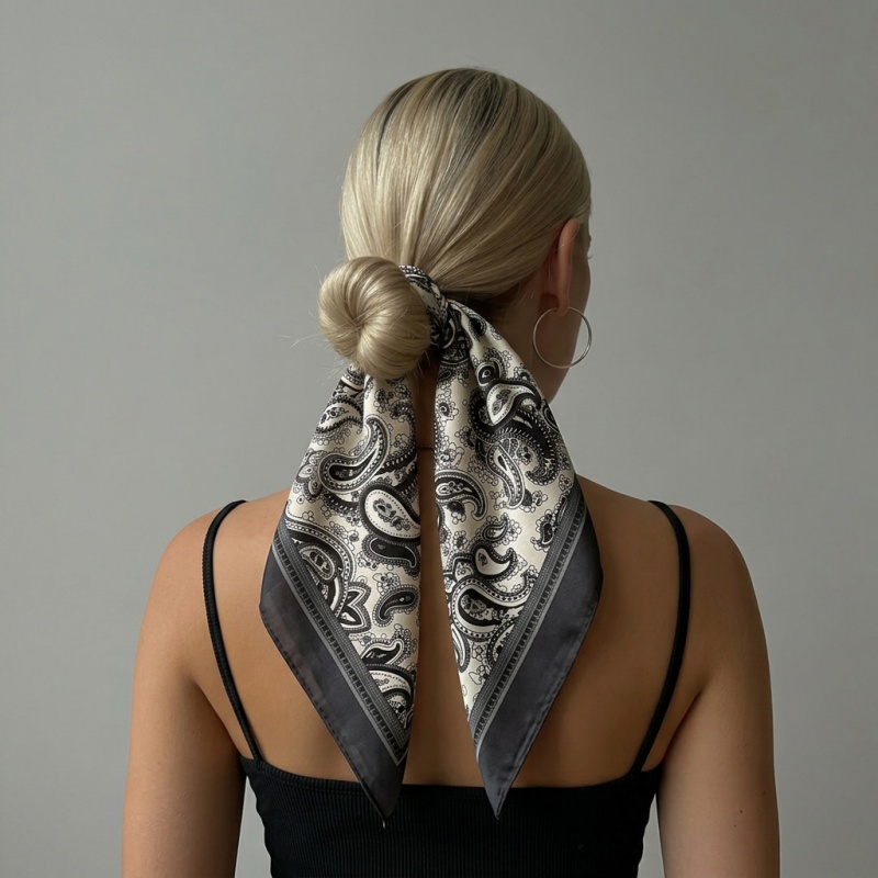 Luxury Satin Square Scarf Pais - Women Bags Online incelemesi ve fiyatı