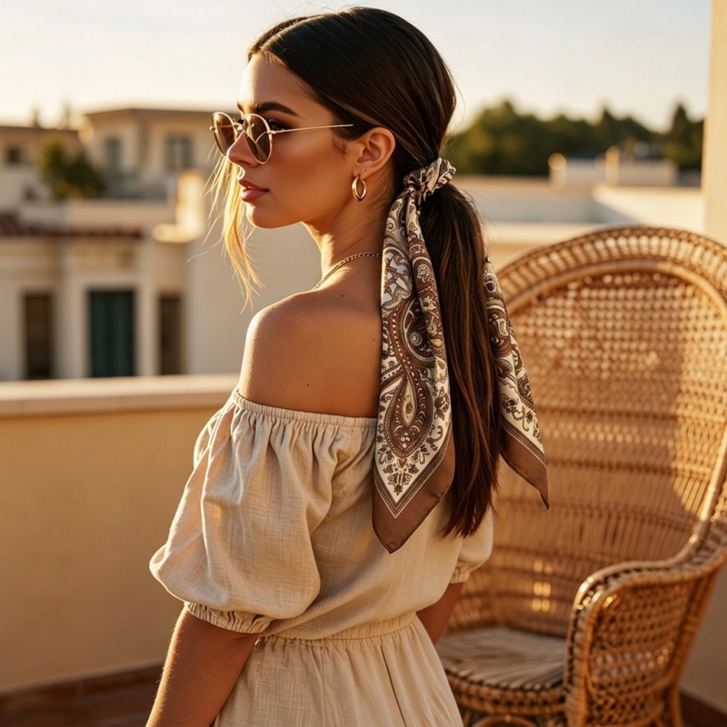 Luxury Satin Square Scarf Pais - Women Bags Online incelemesi ve fiyatı