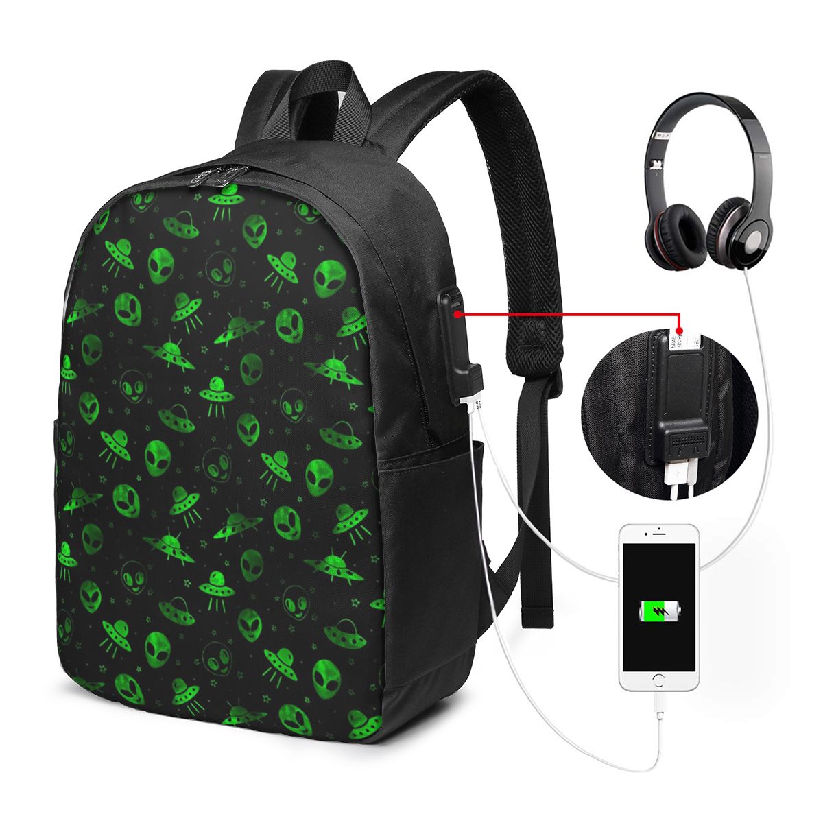 Aliens And UFOs Pattern Backpa - Women Bags For College incelemesi ve fiyatı