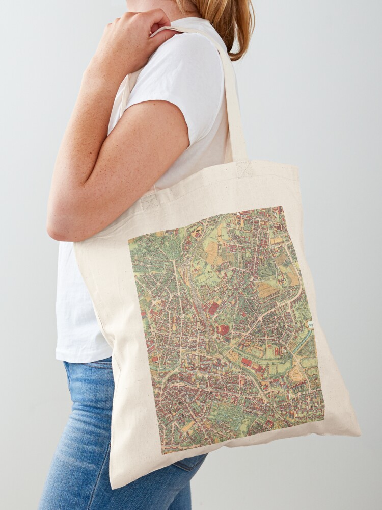 Vintage Map of Bayreuth, Germa - Women Bags Germany incelemesi ve fiyatı
