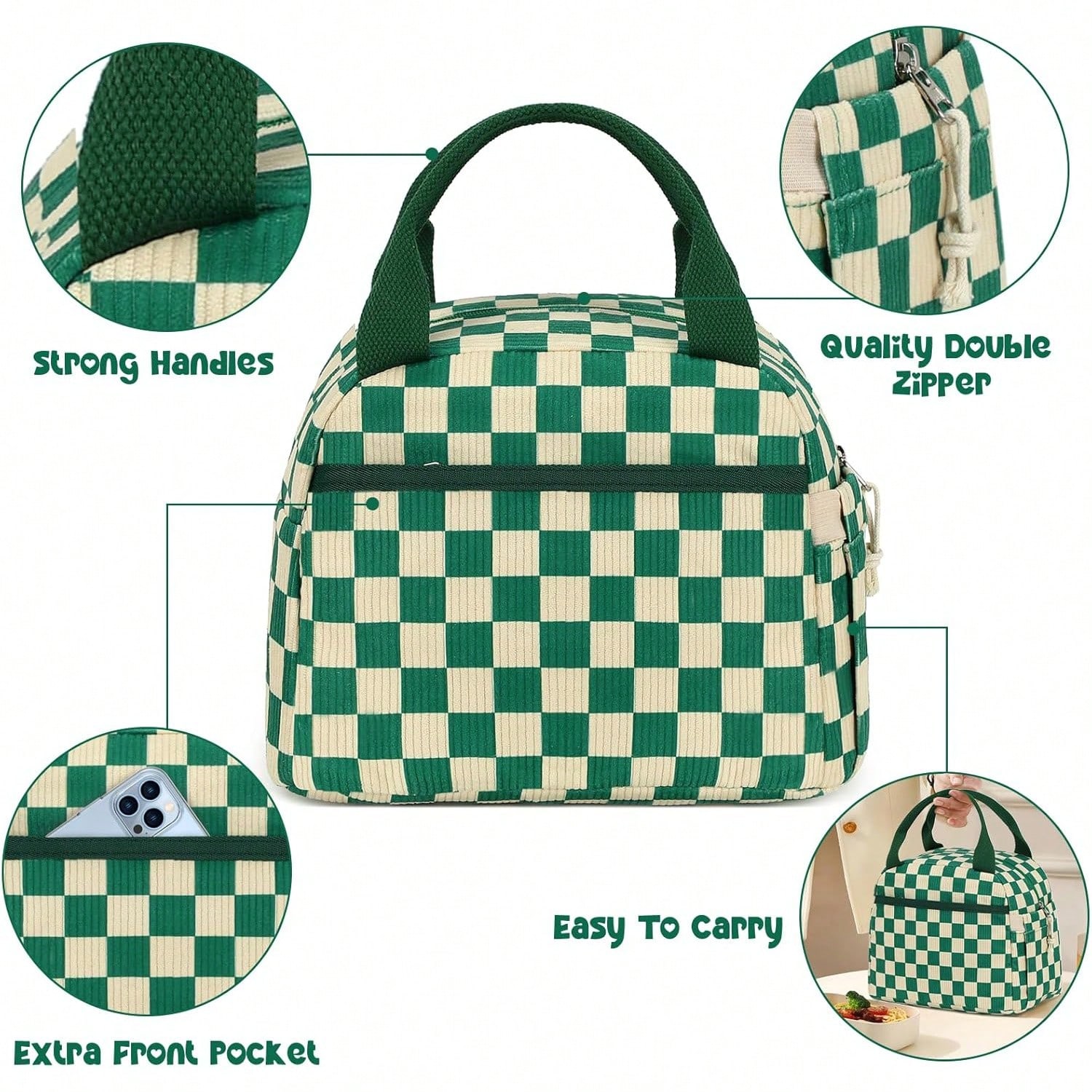 Cute Corduroy Lunch Tote Bags  - Women Bags For Work incelemesi ve fiyatı
