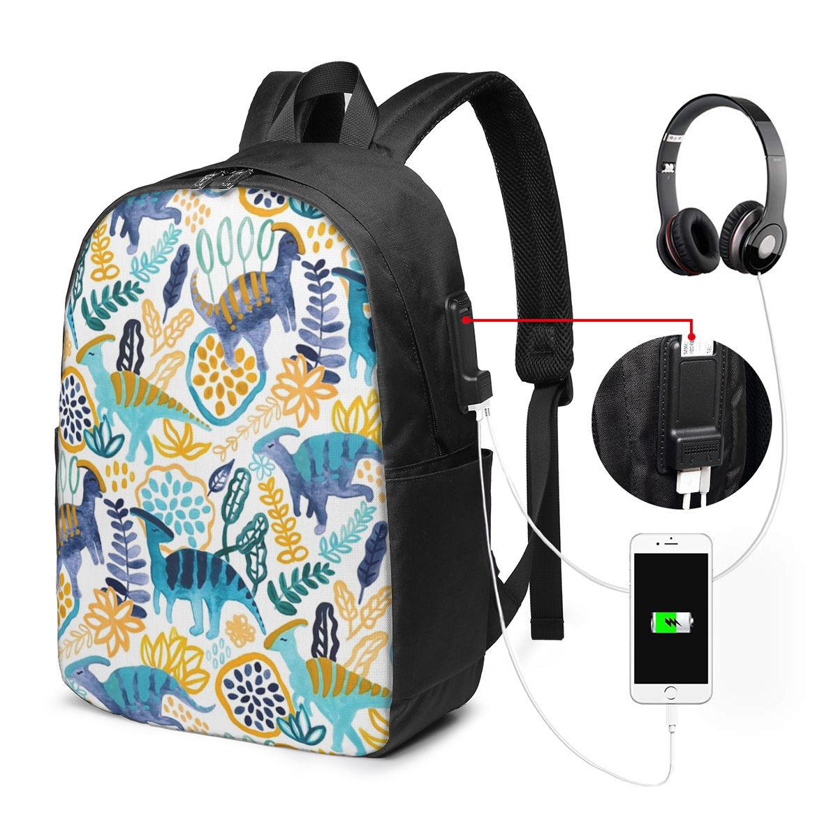 Gouache Parasaurolophuses Back - Women Bags For College incelemesi ve fiyatı